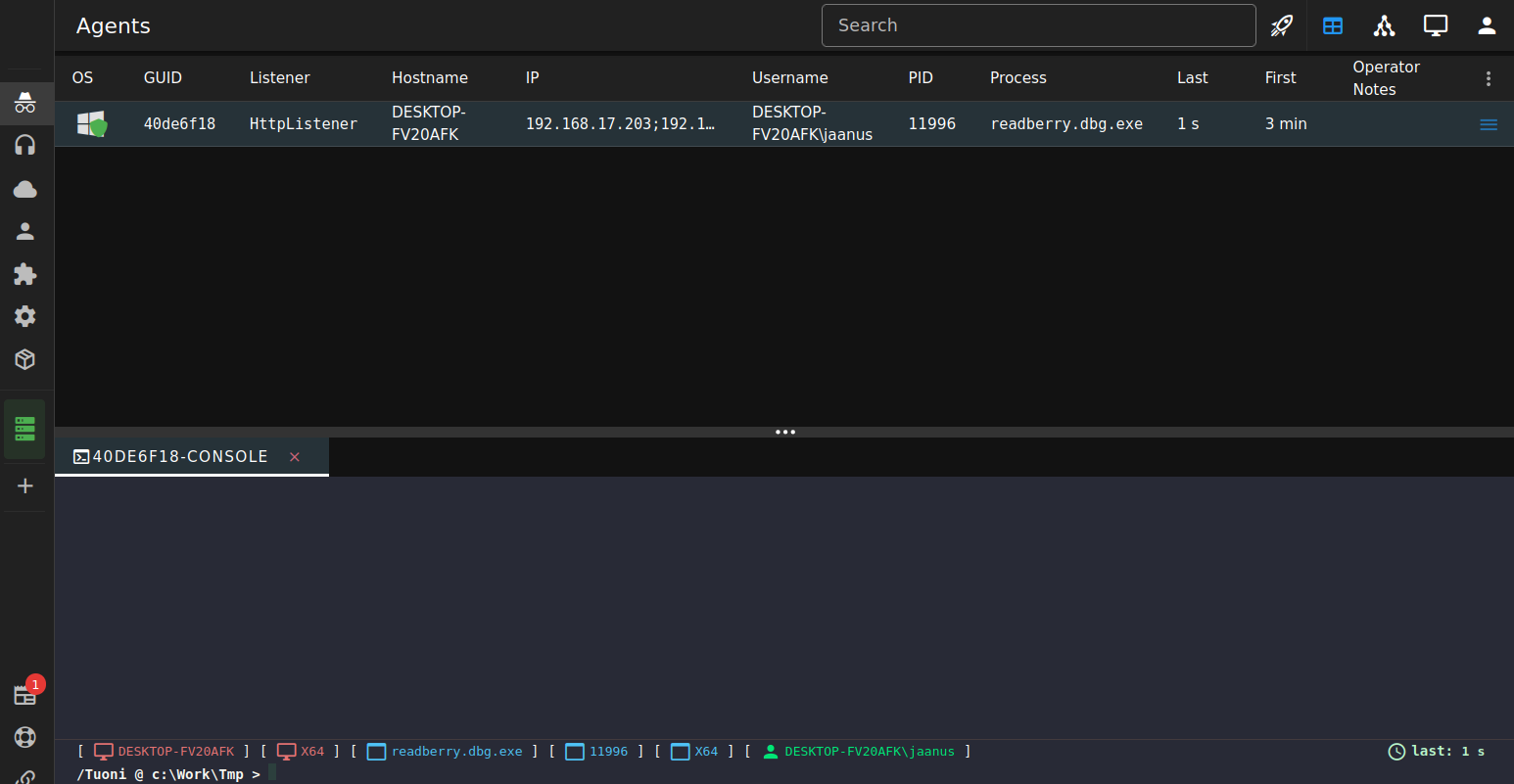 Agent console view
