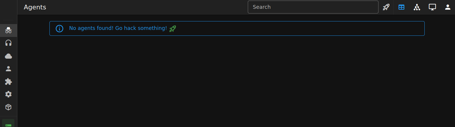 Agents list view after login
