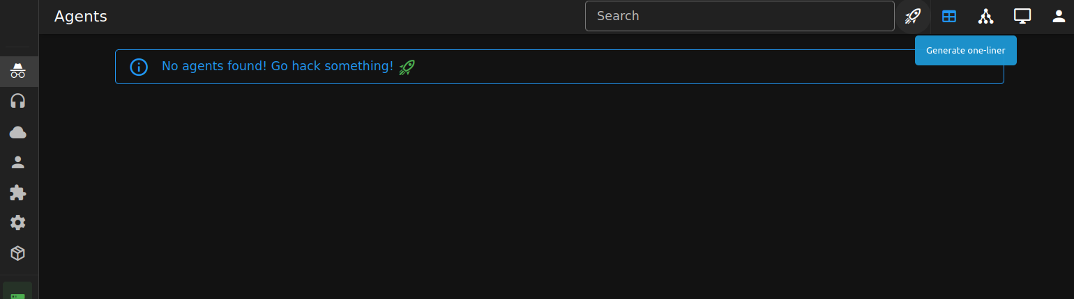 Agents view with launcher button