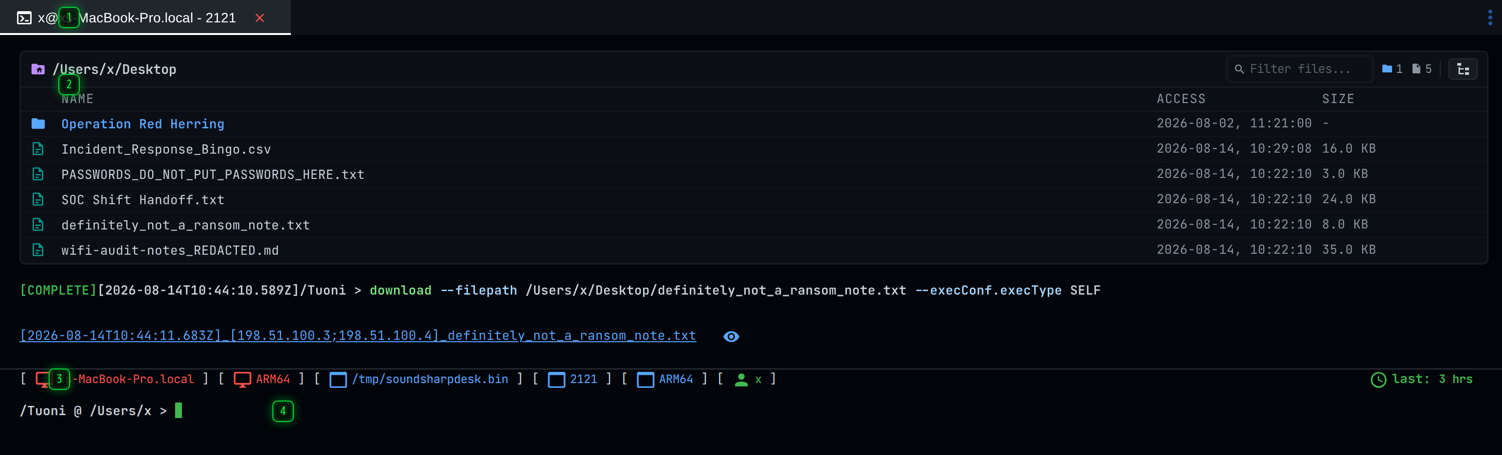 The agent console